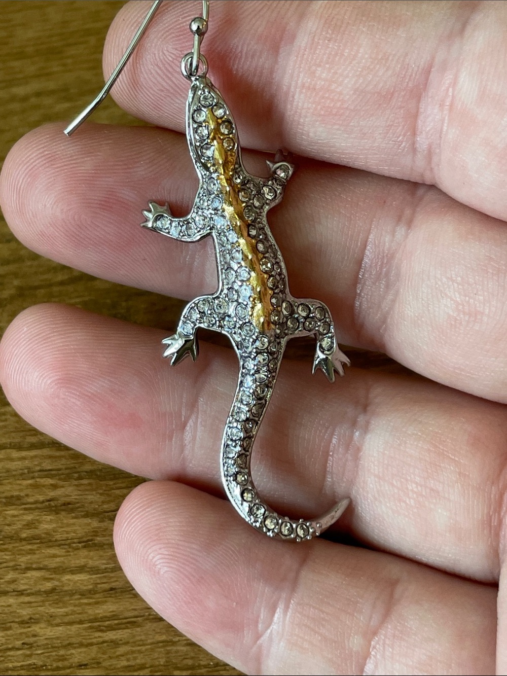 Alexis Bittar Crystal Pavé Lizard Drop Earrings with Gold Spine - Picture 3 of 3